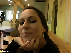 Brunette goth bitch with pretty face talks some shit