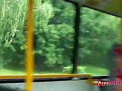 Horny chick Zuzinka pleasures her snatch in a varjin guls fast time sex bus