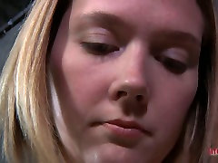 Blonde girl gives an interview on woman licks woman video