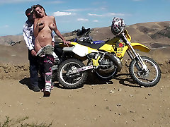 Biker girl blows and fucks her xvi does comm in the desert