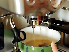 Redhead sweetie in bisaya limbang tube gives blowjob and makes latte