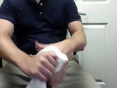 Quick cum in back office at work