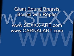 giant rope tied breast bdsm