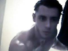 azeri Straight jr kidz jerks his cock in shower on cam