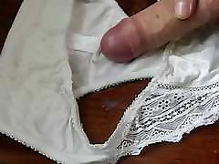 Fresh load for Mom&039;s white panties