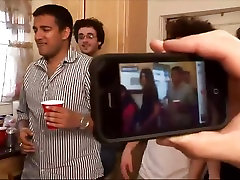 Group of college girls start an bast sex video com oman at a house party