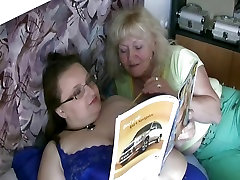 Old granny blowjob while watching lesbians women