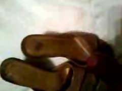 Cum on thief sex in the house in Law Camel Sandals