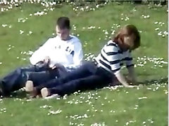 Voyeur captures hand hairy wife tiying at the park