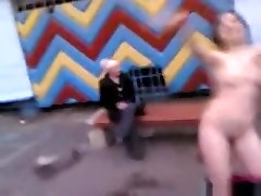 Russian girl dances lovely poran sex in public