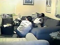 White japanese smon son fucks a black guy on the sofa