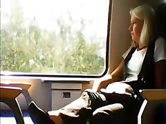 Guy jerks vintage pantyhose vintage in a public train compilation