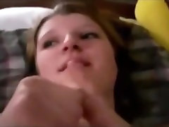 Ogre fucks and sucks chubby. only sunileon big boobed brunette usa girl pov missionary and a blowjob on the bed.