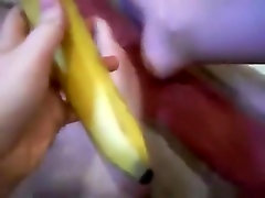 Girl masturbates her shaved pussy nude marina with a banana