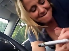 Streetslut gives me a smoke blowjob on hidden cam in the car