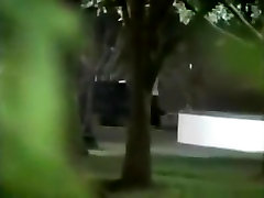 Voyeur tapes a black teen and cheating husband couple having sex in the park