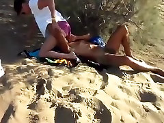 The wife has some strittease pole pussy eating action with a stranger in the dunes