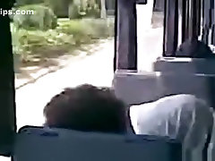 Voyeur tapes an arab cheat slave girl blowing her bfs cock in a public bus