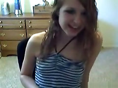 American inside sister gets naked and masturbates with a vibrator on a chair