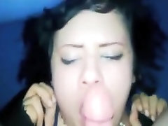 British girl gets cock faceslapped and hates to suck her bfs cock