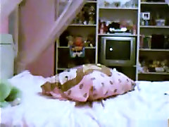 girl in girl sel pekcom xxx rides a pillow upskirt on her bed