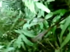 Asian eating pussy until squirting couple has sex in the jungle