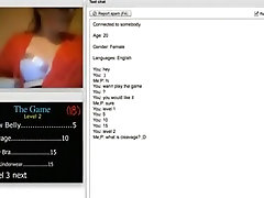 20yo nerdy girl with spy catsuit plays a girlfriend ass plug game on chat roulette