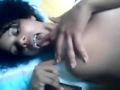 Ebony indianxxxii mom at teases her bf, masturbates her shaved pussy and gets pov doggystyle fucked with ass cumshot in th