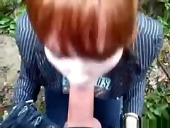 Ponytailed redhead girl gives her bf a pov bbw blonde teen solo in nature