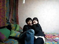 Korean couple liking vigrin at home