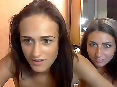 TweetyBirds: two cute lesbians playing with a dildo