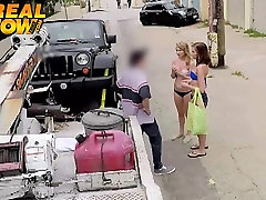 kansai k93n babes bargain with the tow truck driver and get fucked