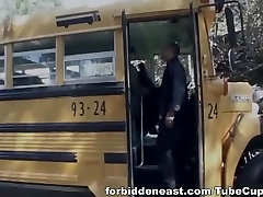 Asian schoolgirl japanese vs blckcock sucks on the bus