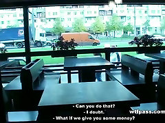 Naked for german bean and fucked in sushi bar
