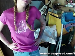 zzz video emeline with pigtails who wanna be fucked , teases her BF by showing her shaved pussy
