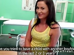 Doctor bangs brunette amateur patient in fake hospital