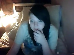 immature Smokes A Cigarette And Masturbates With A Toy On Her Daybed