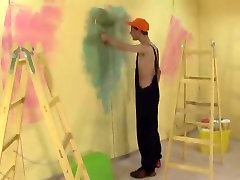 Painter with Thick Dong Barebacks Dude, Cums all over his Wazoo