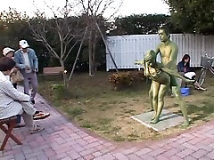 Cosplay Porn: american sex hot porn Painted Statue Fuck part 2