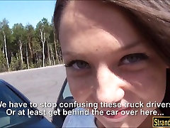 Lusty hitchhiker teen anal screwed up with thick hard cock