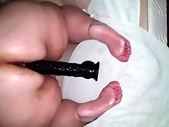 Big-ass mature bbw fucking huge dildo