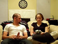 Hot amateur yaga teaches of a video-games-loving couple