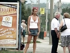 Crazy flashing men in lingerie gets handjob with public scenes 2