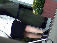 BBW boy forced sex mom cleaning nylon legs on street