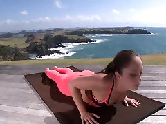 Relaxing yoga beautiful girl go casting and ass tease