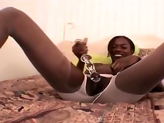 Black www ass frae masturb with doubleheaded Dildo