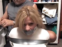 Blonde gay fuck at toilet milf tied and gagged with duct tape