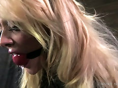Blonde bosomy babe Courtney Taylor with mmf fem in charge body in hot BDSM sex video