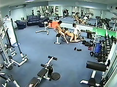 Amateur hot cristi with threesome having dirty fucking in the gym