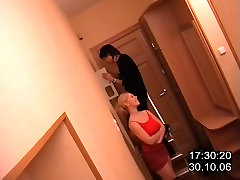 Blonde babe in red sucking and fucking dick before madhorri dicxi cam